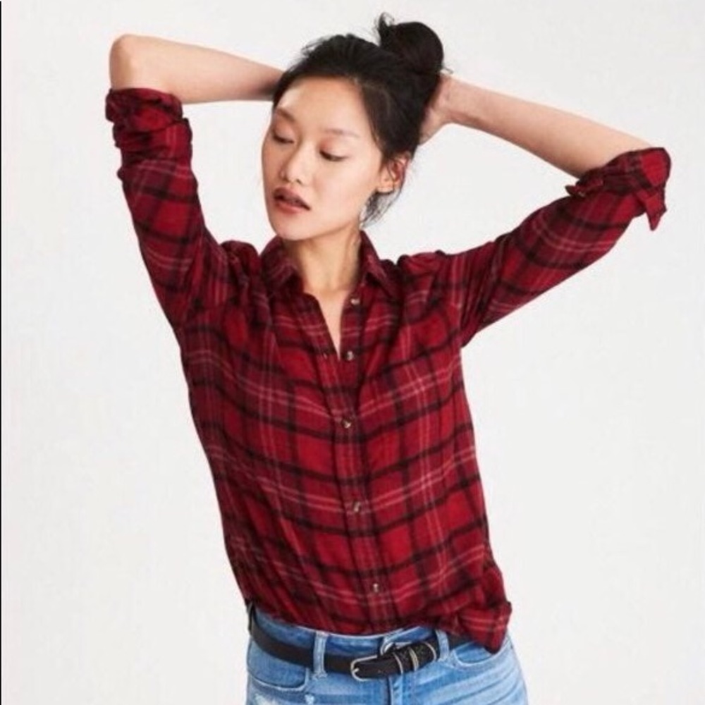Flannel Plaid Soft American Eagle Long-sleeve